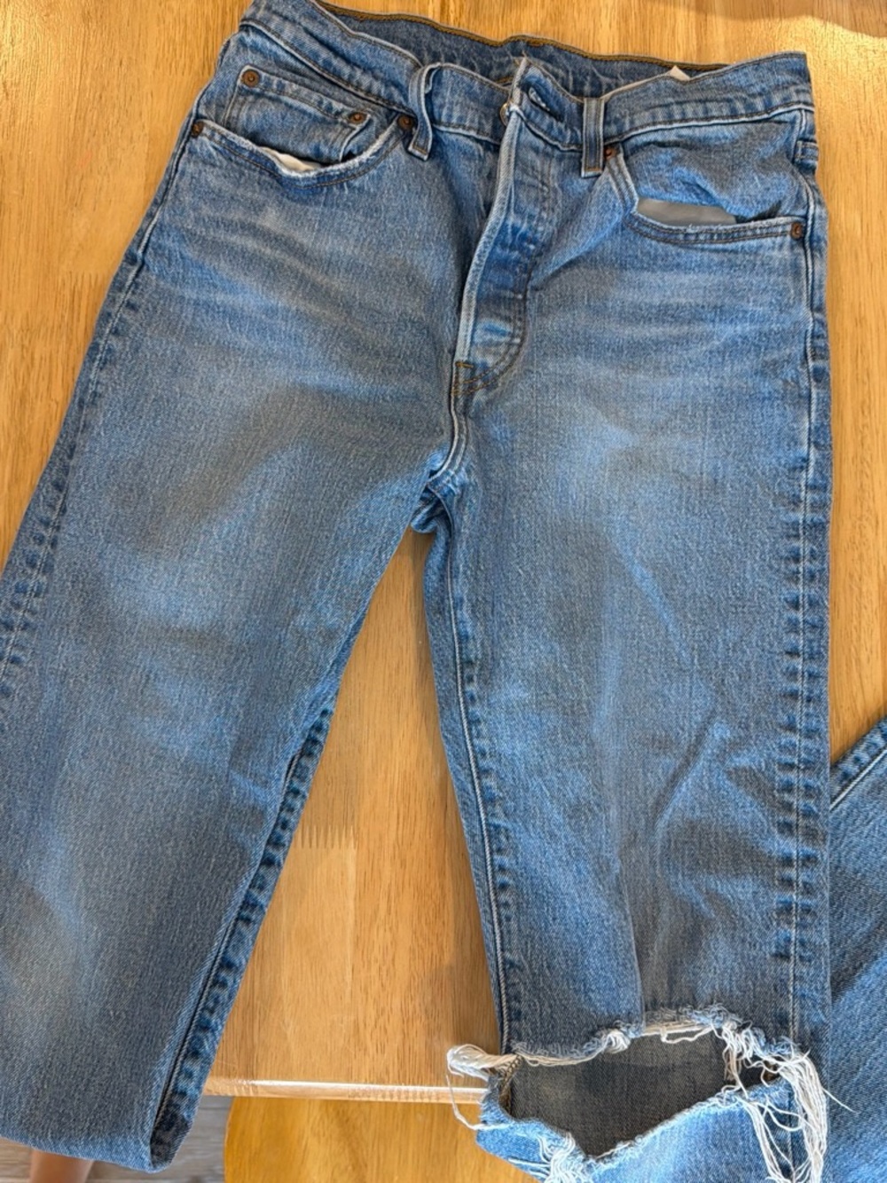 LEVIS Distressed Straight-Leg Jeans